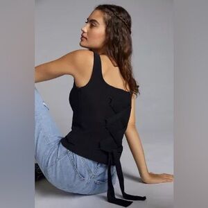 Anthropologie Maeve lace-up tie-back tank NWOT